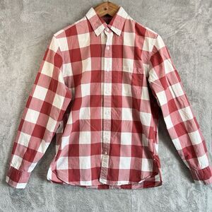 J.Crew Slim Buffalo Plaid Button-Down Shirt Men's Medium Red White Classic